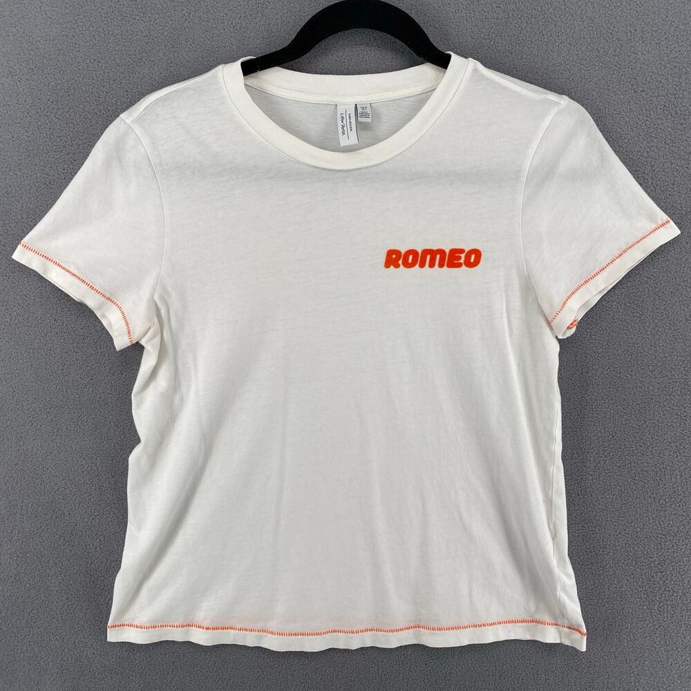 And Other Stories Paris Atelier Romeo Baby Tee T Shirt Womens 4 White Crew Neck‎